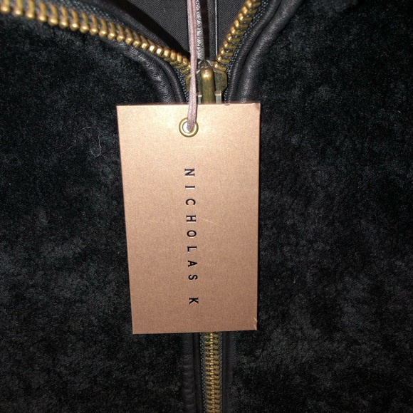 New Free People x Nicholas K Black Himalaya Sheep Fur Long Vest Coat Jacket sz M - Picture 10 of 16